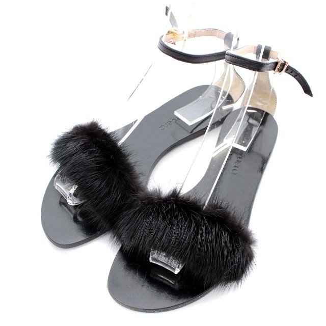 超新作】 annabaigueraミンクファー サンダル 24cm サンダル - ¥9692