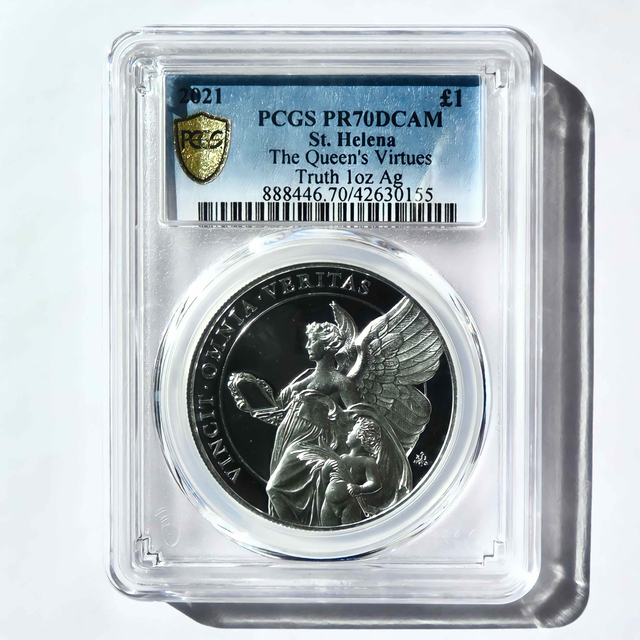 おまけ付】 セントヘレナ 2021年 美徳シリーズ 銀貨 DCAM PR70 PCGS