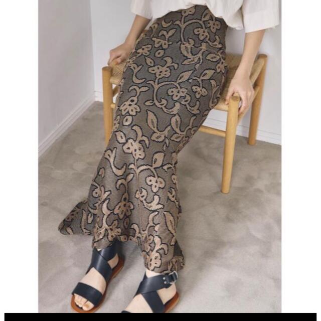 TODAYFUL Jacquard Leaf Pencilskirt 38ロングスカート