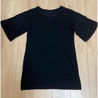ユニクロ(UNIQLO)のUNIQLO ユニクロ　ワイドスリーブVネックTシャツ（五分袖）(Tシャツ(半袖/袖なし))