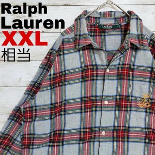 ラルフローレン(Ralph Lauren)のq92  US古着  ラルフローレン  長袖シャツ  チェック  ゴールド刺繍(シャツ/ブラウス(長袖/七分))