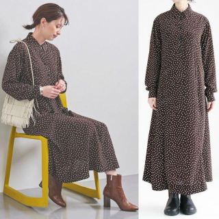 ユナイテッドアローズ(UNITED ARROWS)の未使用【dahl'ia】ドット シャツワンピース/ユナイテッドアローズ取扱い(ロングワンピース/マキシワンピース)