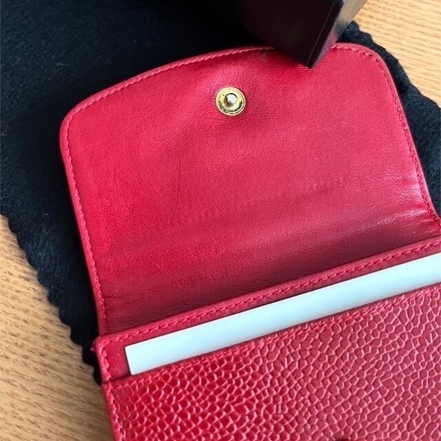 財布✨CHANEL キャビアスキン 財布 コインケース レッド