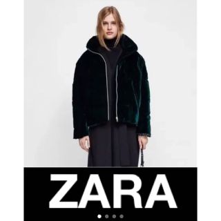 ザラ(ZARA)の冬物 SALEお値下げ！ZARAベロア調　深緑　中綿ジャケット(ダウンジャケット)