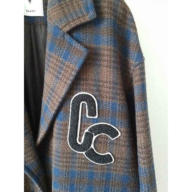 美品レディースクラネCLANE×converse東京コラボ ロングコートチェック