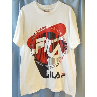 フィラ(FILA)の【 ヴィンテージ 】90s FILA ビッグロゴ Tシャツ USA製(Tシャツ/カットソー(半袖/袖なし))