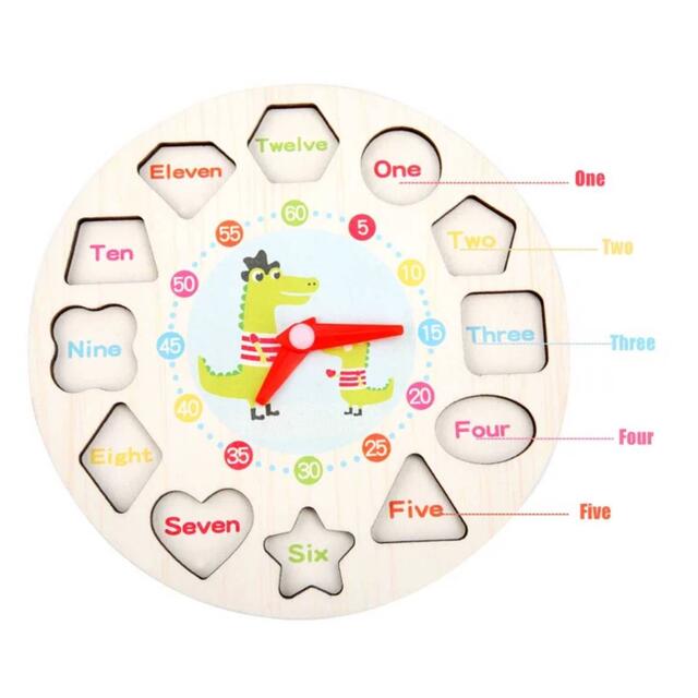 【超人気★木製】今話題！モンテッソーリ 時計 パズル 数字 勉強 入学 積み木 キッズ/ベビー/マタニティのおもちゃ(知育玩具)の商品写真