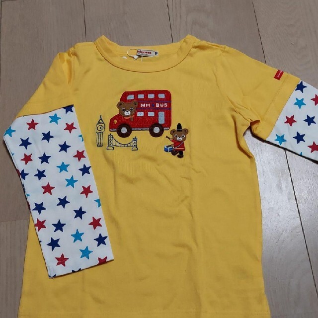 ミキハウス 120cm ロンドンバス 重ね着風長袖Tシャツ ロンT