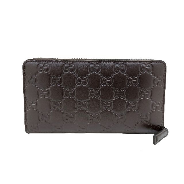 未使用品!GUCCI【グッチ】グッチシマ レザー ラウンドファスナー長
