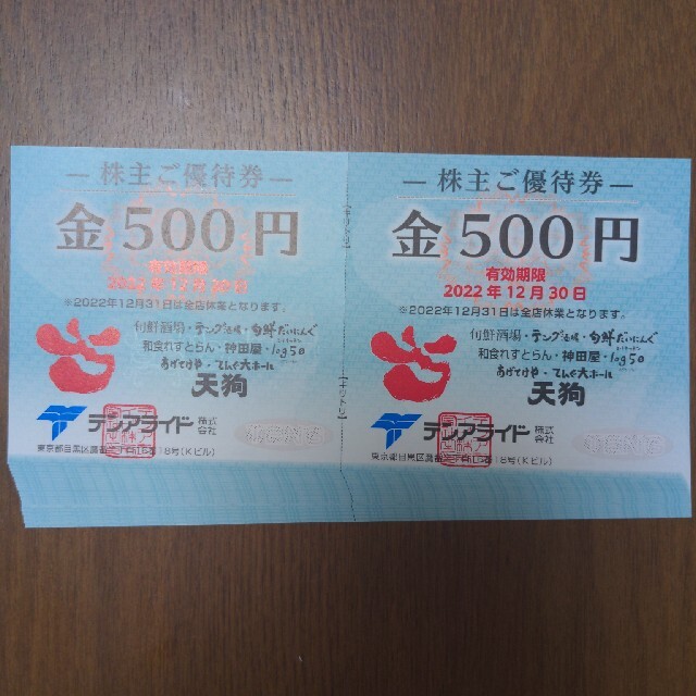 テンアライド　株主優待　20000円分のサムネイル