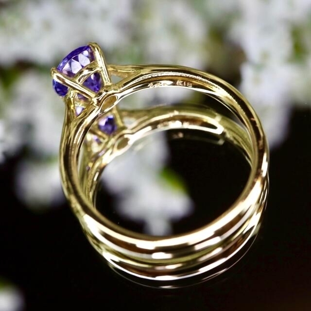 ラウンドカットタンザナイトリング K18 1.00ct 5