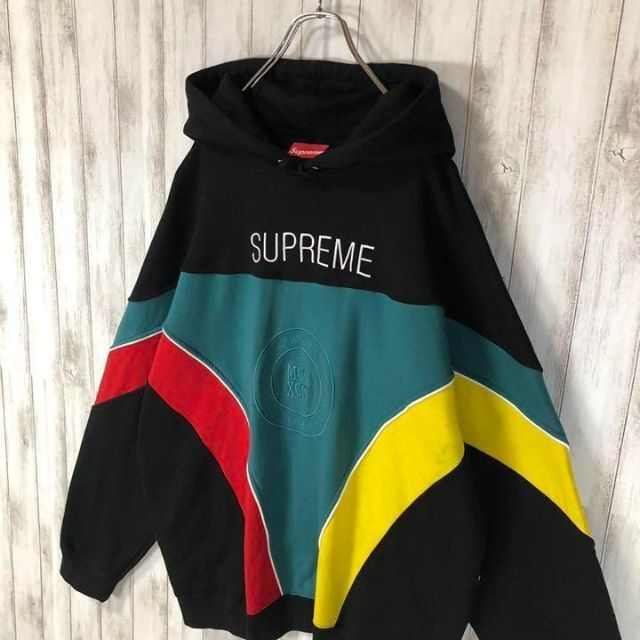 超希少カラー】Supreme 刺繍ロゴ Lサイズ マルチカラー パーカー