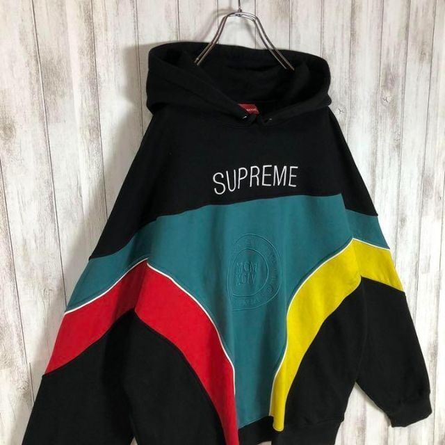 超希少カラー】Supreme 刺繍ロゴ Lサイズ マルチカラー パーカー