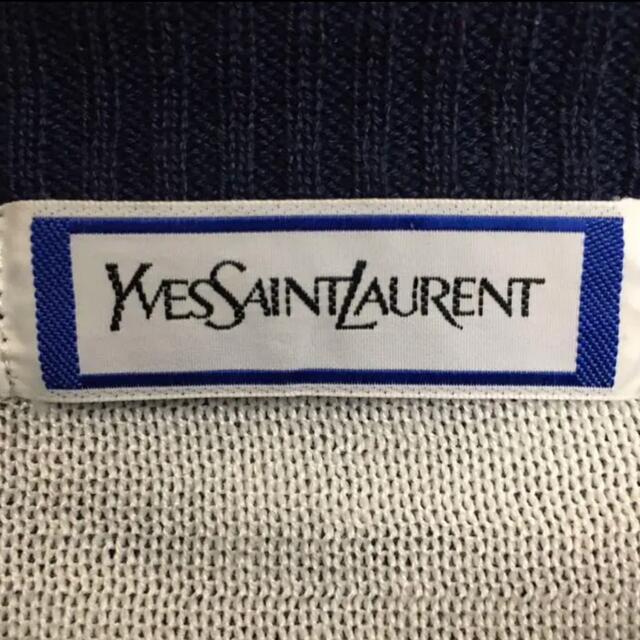 Saint Laurent(サンローラン)の【YSL】イヴサンローラン　春物コットンニット カモメ アニマル柄 総柄ネイビー レディースのトップス(ニット/セーター)の商品写真