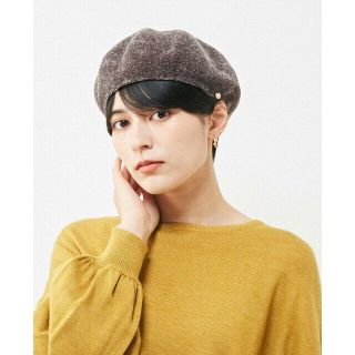 メルローズクレール(MELROSE claire)の【グレイッシュベージュ】【暖かみのあるモール糸を使ったベレー帽】(ハンチング/ベレー帽)