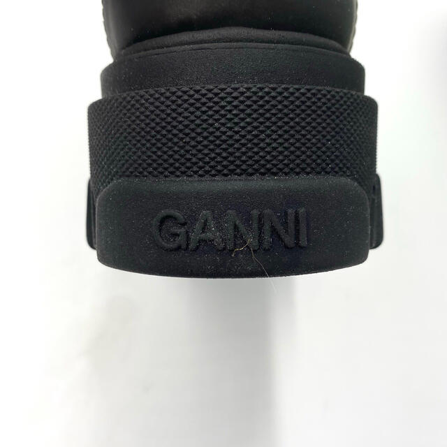 37 GANNI ガニー レザー サイドゴアブーツ チェルシーブーツ グリーン