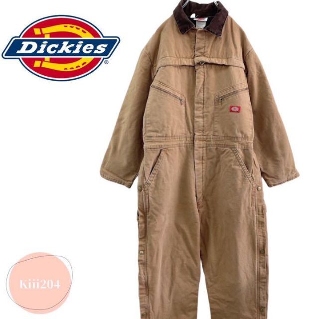 Dickies オールインワン ワークウェア つなぎ ブラウン キルティング