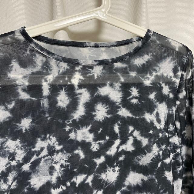 ZARA(ザラ)のインポート　タイダイ柄　メッシュトップス　Lサイズ レディースのトップス(Tシャツ(長袖/七分))の商品写真