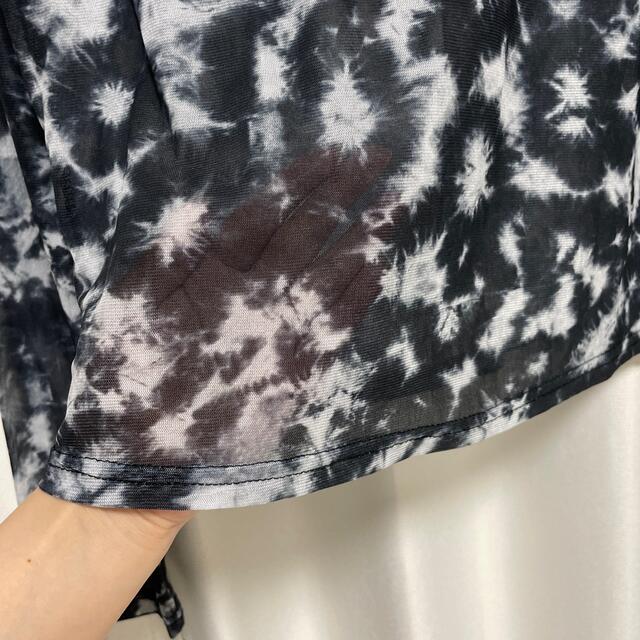 ZARA(ザラ)のインポート　タイダイ柄　メッシュトップス　Lサイズ レディースのトップス(Tシャツ(長袖/七分))の商品写真