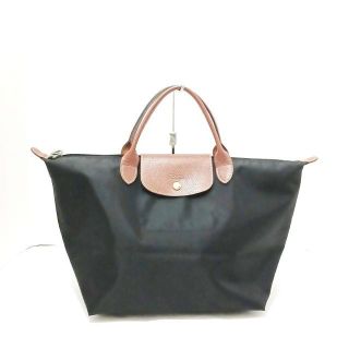 ロンシャン(LONGCHAMP)のロンシャン ハンドバッグ 黒×ブラウン(ハンドバッグ)