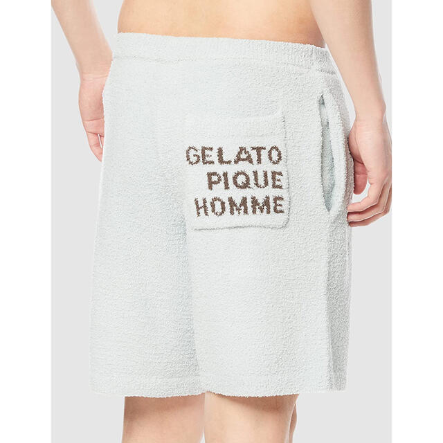 gelato pique(ジェラートピケ)の新品gelato pique 【HOMME】 エアモコビッグロゴハーフパンツ　L メンズのパンツ(ショートパンツ)の商品写真