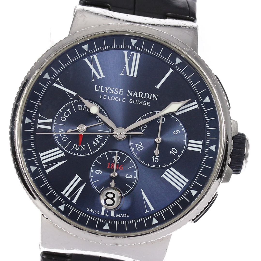 ULYSSE NARDIN(ユリスナルダン)の☆ジャンク【Ulysse Nardin】ユリス・ナルダン マリーン クロノグラフ アニュアルカレンダー 1533-150 自動巻き メンズ_703428【ev20】 メンズの時計(腕時計(アナログ))の商品写真