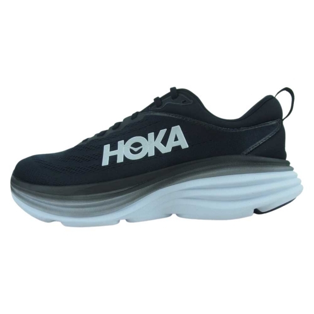 28cmアウトソールHOKA ONE ONE ホカ オネオネ 1127953 BWHT BONDI 8 WIDE ボンダイ ワイド シューズ スニーカー ブラック系 28cm【極上美品】