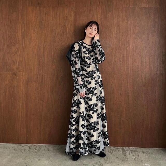 クラネclane FLOW FLOWER JACQUARD ONE PIECE 【一部予約！】 18360円