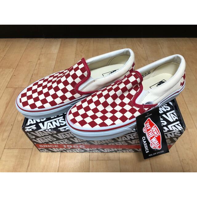 激レア USA製 直後 VANS チェッカー 赤白 スリッポン 90s | ofa.sg