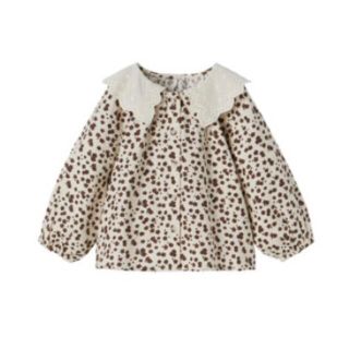 ザラキッズ(ZARA KIDS)の【ZARA KIDS】エンブロイダリービブカラーブラウス(ブラウス)