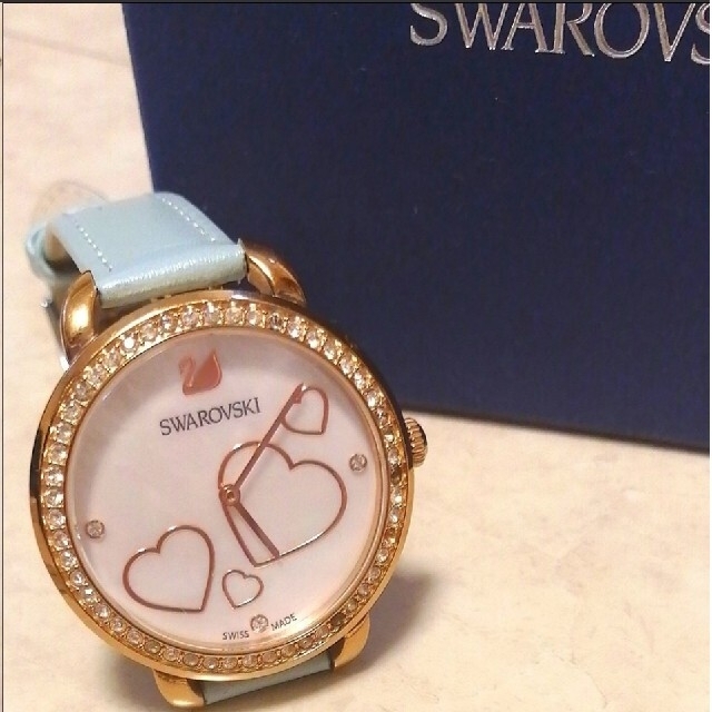 贅沢 SWAROVSKI 替えベルト付き ハートシェル文字盤 腕時計 スワロフスキー SWAROVSKI - 腕時計