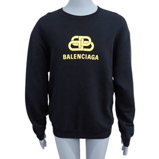 バレンシアガ(Balenciaga)のバレンシアガトップス ロゴ スウェット コットン ブラック黒 イエロー黄 40802029402(スウェット)