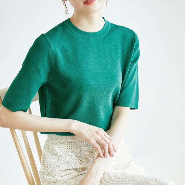 Rope' Picnic(ロペピクニック)の【ROPE' PICNIC】Beauty knit ハーフスリーブニットトップス レディースのトップス(ニット/セーター)の商品写真