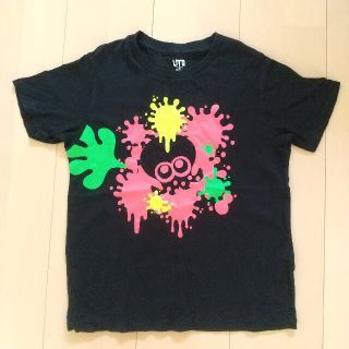 ユニクロ(UNIQLO)の【ユニクロ】スプラトゥーンTシャツ 黒 130 キッズ(Tシャツ/カットソー)