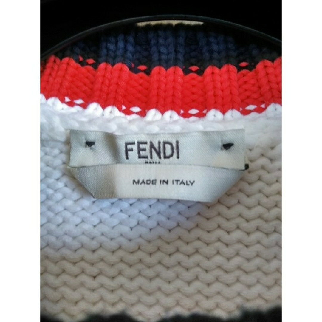 未使用 FENDI フェンディ ラバーロゴ ニット セーター ホワイト