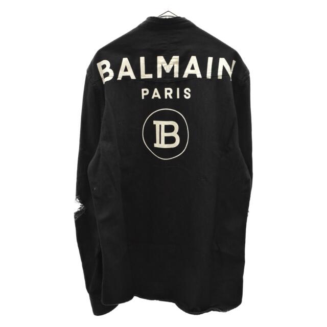 BALMAIN バルマン 19AW Back Logo Denim Shirt SH02317Z766 バックロゴデニムシャツ ブラック