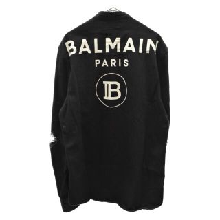 バルマン(BALMAIN)のBALMAIN バルマン 19AW Back Logo Denim Shirt SH02317Z766 バックロゴデニムシャツ ブラック(シャツ)