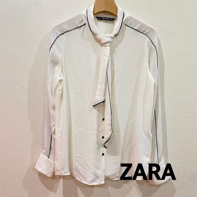 ZARA(ザラ)のZARA BASIC  シフォンブラウス　EUR S レディースのトップス(シャツ/ブラウス(長袖/七分))の商品写真