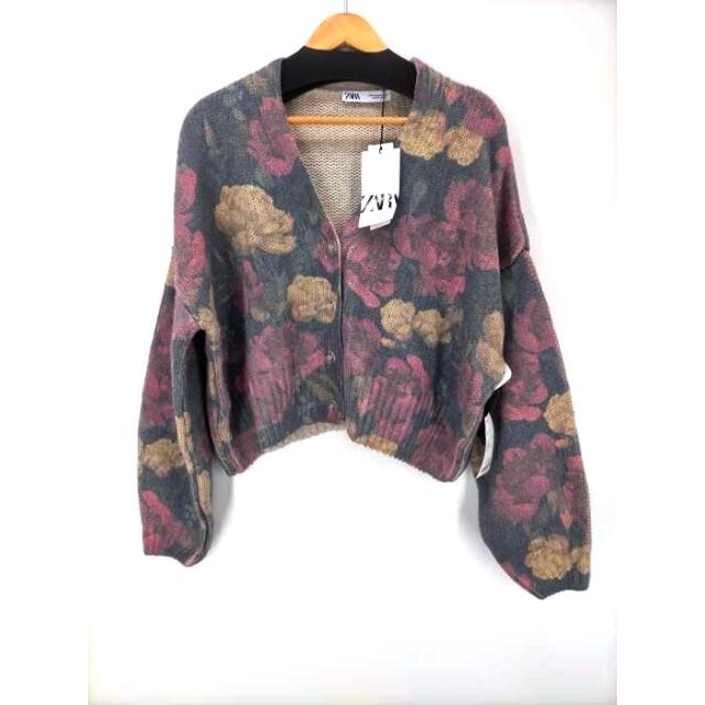 ZARA - ZARA(ザラ) 花柄ニットカーディガン レディース トップス ZARA - ZARA(ザラ) 花柄ニットカーディガン レディース トップス