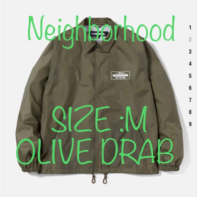 NEIGHBORHOOD WINDBREAKER  コーチジャケットMカラーOLIVEDRAB