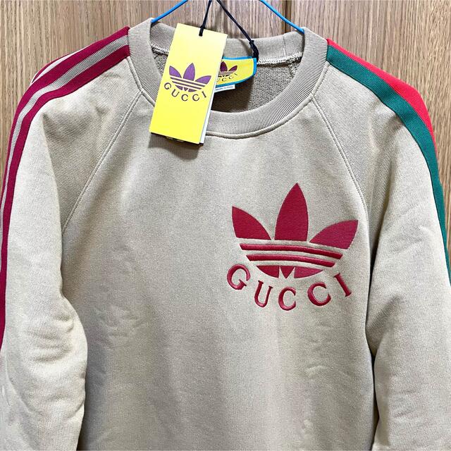 Gucci(グッチ)の期間限定●GUCCIグッチadidasロゴラインスウェットXS新品 レディースのトップス(トレーナー/スウェット)の商品写真