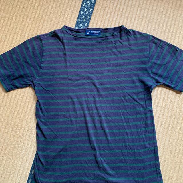 SAINT JAMES(セントジェームス)のセントジェームス ボーダーTシャツ ウェッソン T4 ネイビー&グリーン メンズのトップス(Tシャツ/カットソー(半袖/袖なし))の商品写真