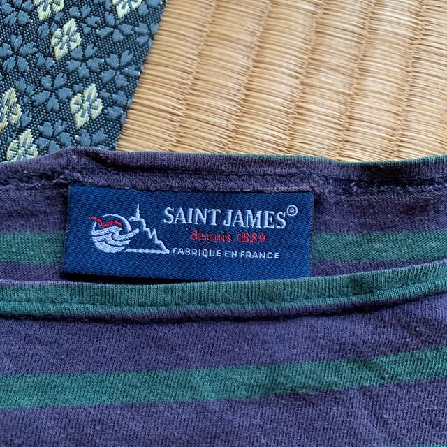 SAINT JAMES(セントジェームス)のセントジェームス ボーダーTシャツ ウェッソン T4 ネイビー&グリーン メンズのトップス(Tシャツ/カットソー(半袖/袖なし))の商品写真