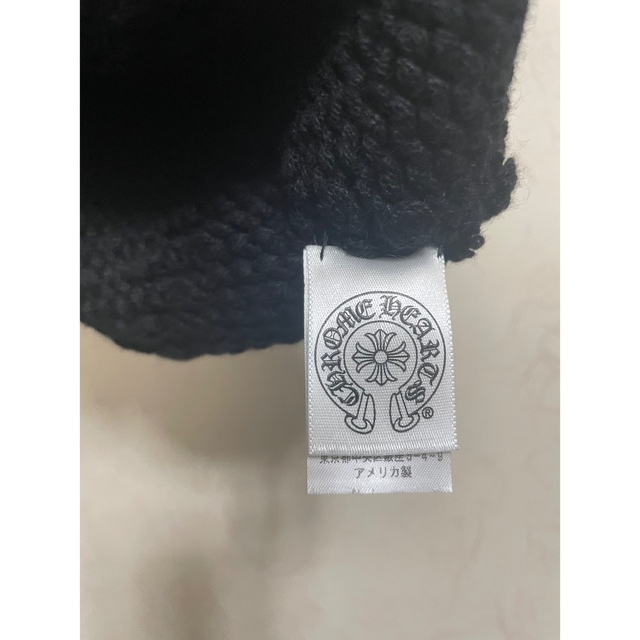 Chrome Hearts(クロムハーツ)の国内正規品 クロムハーツ クロス レザー パッチ ニット キャップ ビーニー メンズの帽子(ニット帽/ビーニー)の商品写真