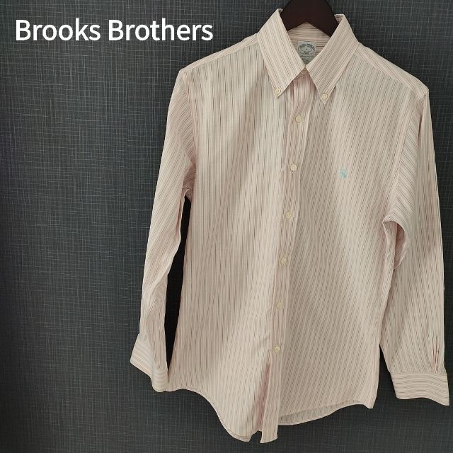 Brooks Brothers(ブルックスブラザース)のブルックスブラザーズ　長袖ボタンダウンシャツ　S　ストライプ　ワンポイントg64 メンズのトップス(シャツ)の商品写真