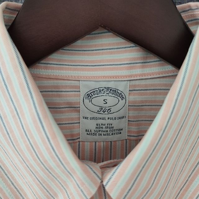 Brooks Brothers(ブルックスブラザース)のブルックスブラザーズ　長袖ボタンダウンシャツ　S　ストライプ　ワンポイントg64 メンズのトップス(シャツ)の商品写真