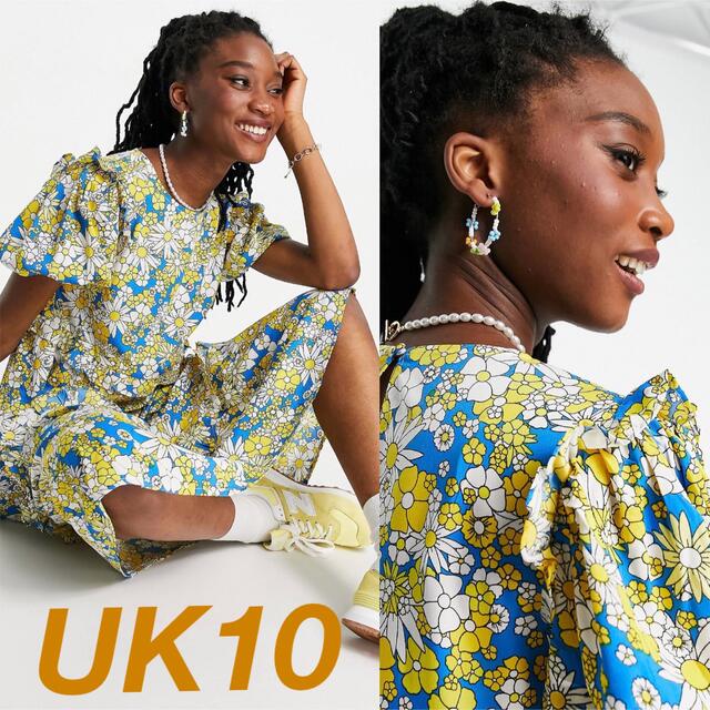 asos(エイソス)のASOS 花柄ワンピース ロングワンピース UK10 レディースのワンピース(ロングワンピース/マキシワンピース)の商品写真