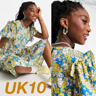 エイソス(asos)のASOS 花柄ワンピース ロングワンピース UK10(ロングワンピース/マキシワンピース)