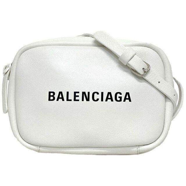 鑑定済】BALENCIAGA ショルダーバッグ エブリデイ ロゴ ホワイト