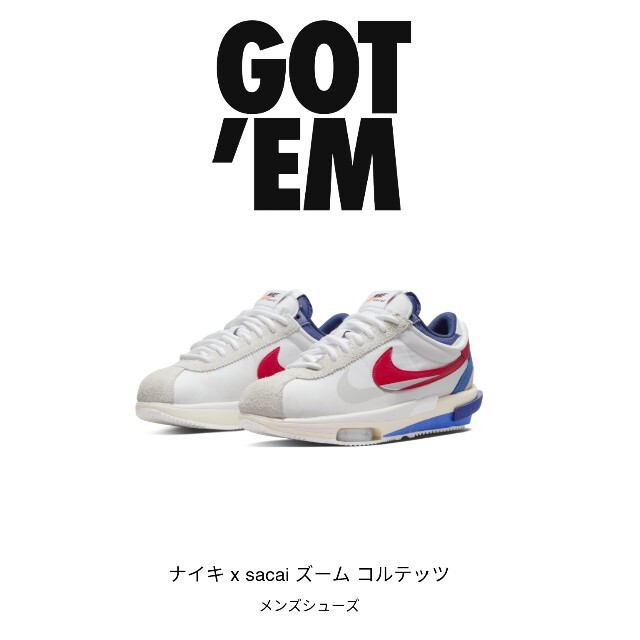 靴/シューズ新品　正規　nike ナイキ　サカイ　sacai ズーム　zoom コルテッツ